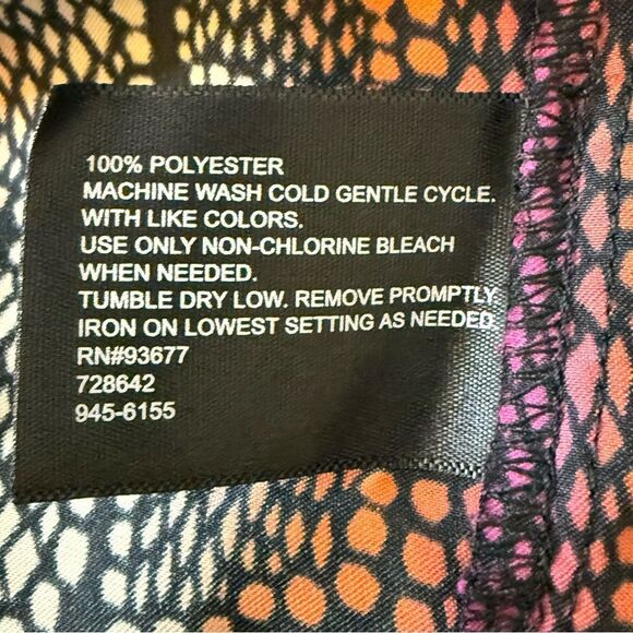 East 5th Satin Snakeskin Stripe Blouse Multicolor Bold Print, Size 1X - Picture 8 of 10